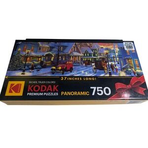Kodak Christmas Village Panoramic Puzzle 750 Pieces 37 Inches Long‎ complete!